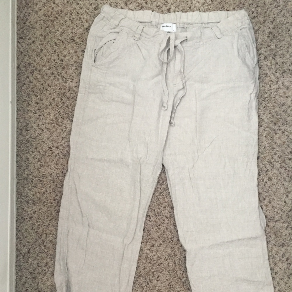Linen crop pants